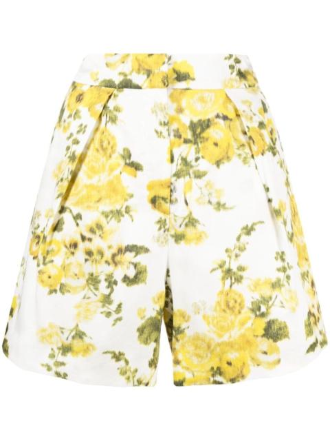 floral-print cotton shorts