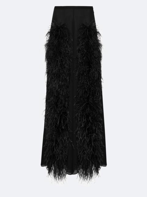 Lightweight Georgette Wide Leg Pant With Feathers