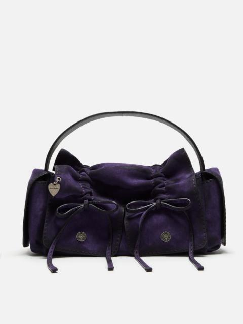 Multipocket suede shoulder bag - Violet purple