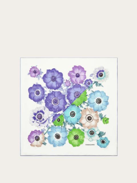 Anemone print silk foulard