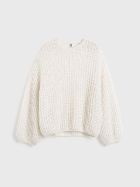 Puffed knit off-white