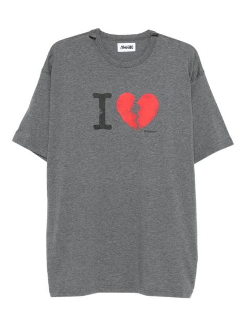 broken-heart graphic T-shirt