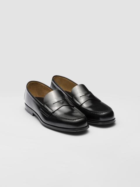 Brushed leather loafers