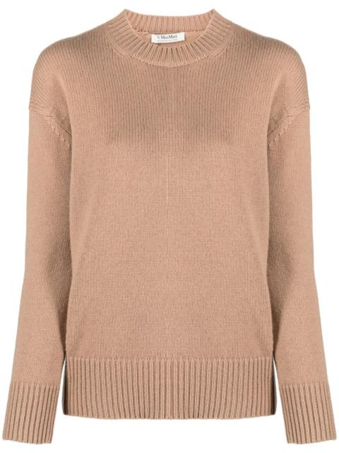 round-neck wool-blend jumper