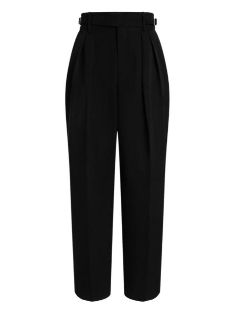 pleated belted trousers