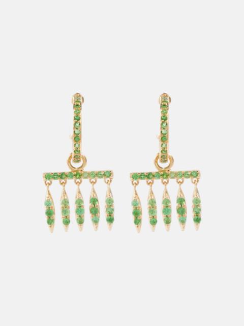 18kt gold earrings with tsavorites