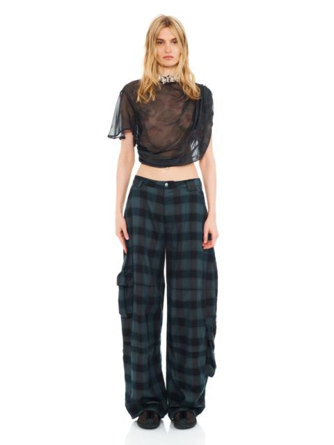 BLACK WATERCOLOR ROSES EVA DRAPED TOP