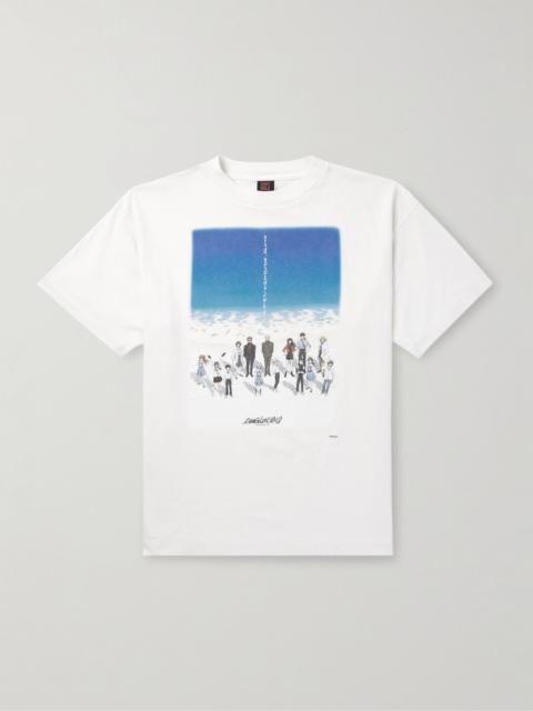 + Evangelion Printed Cotton-Jersey T-Shirt White