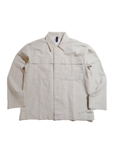 MHL Storm Flap Shirt Dry Cotton Linen Pale Stone