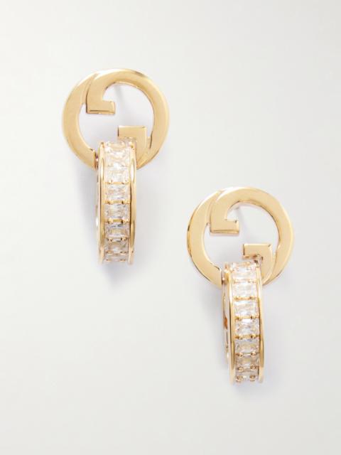Blondie Gold-tone Crystal Hoop Earrings