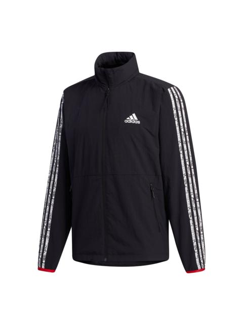 adidas VD Windbreaker Stripe Casual Sports Jacket Black GV5151