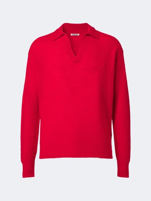 Alpaca-blend polo sweater