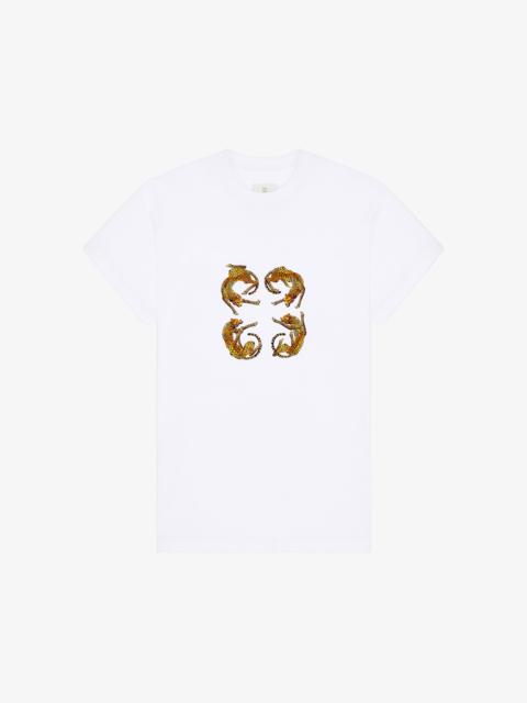 T-SHIRT IN COTTON WITH 4G LEOPARD PRINT