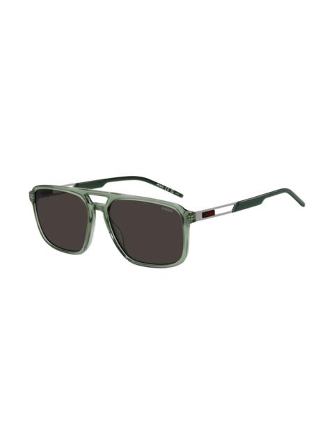GREEN-ACETATE SUNGLASSES WITH CUT-OUT TEMPLES