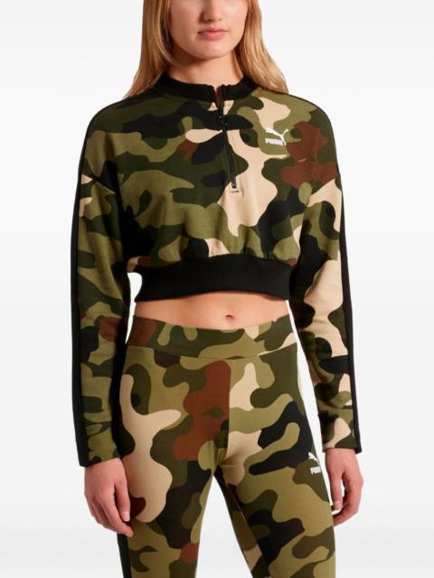 camouflage zip sweater