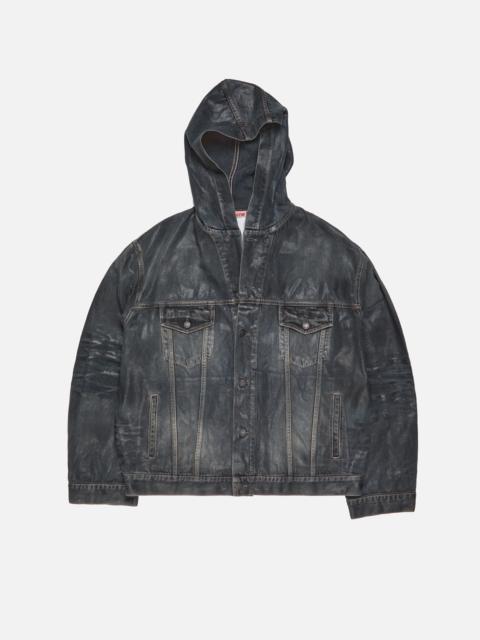 Denim jacket with hood - Black