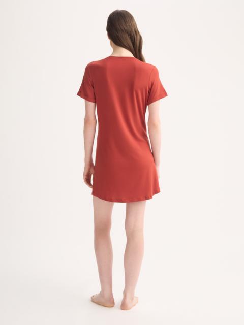 Women's V-Neck Sleep T-Shirt Lara Micro Modal Stretch Rose Red