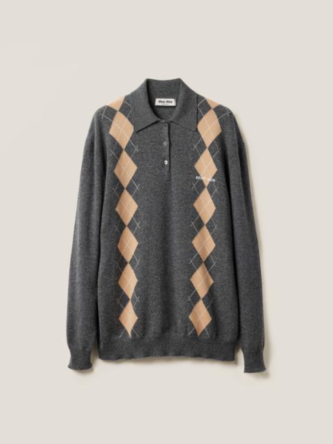 Cashmere knit polo shirt