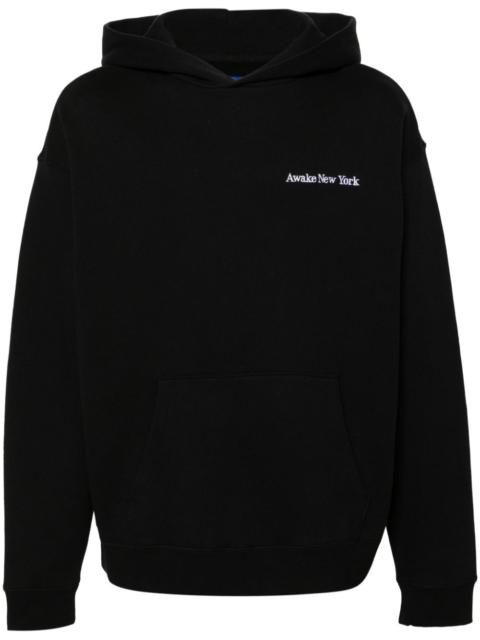 logo-embroidered cotton hoodie
