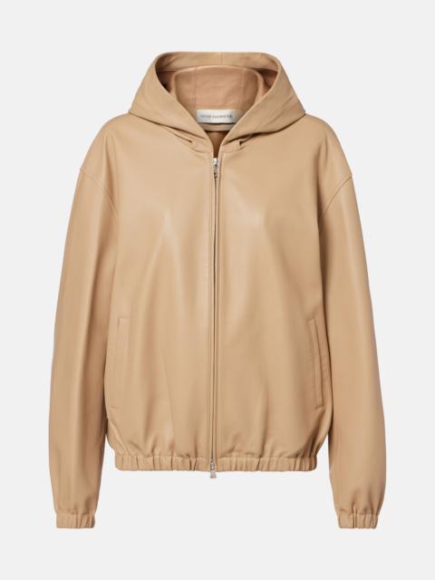 Leo leather zip-up hoodie