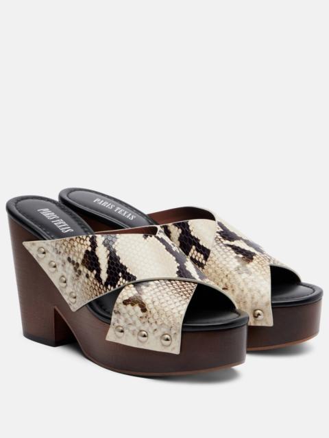 Marisol snake-effect leather platform sandals