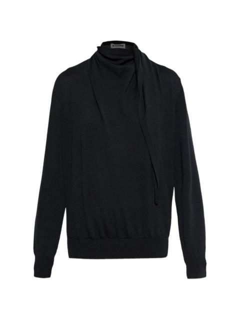 roll-neck draped sweater