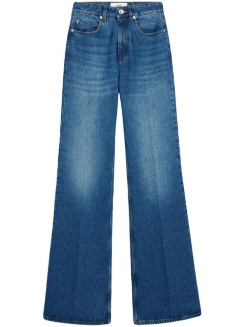 high-rise flared-leg jeans