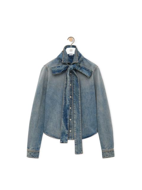 Bow shirt in denim