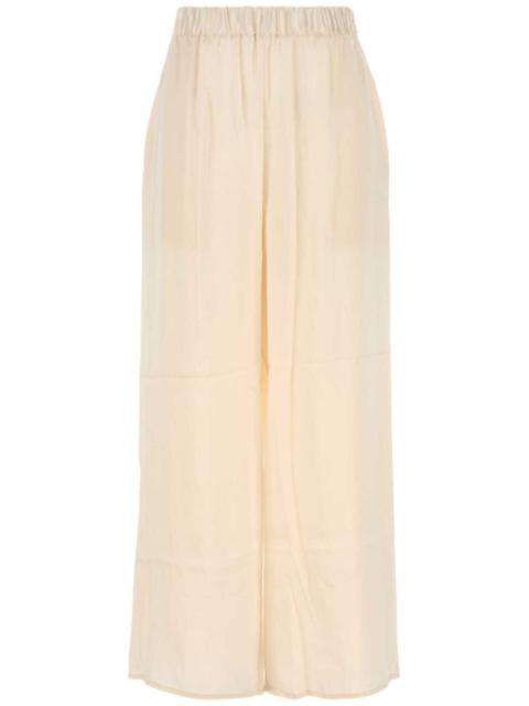 wide-leg silk trousers