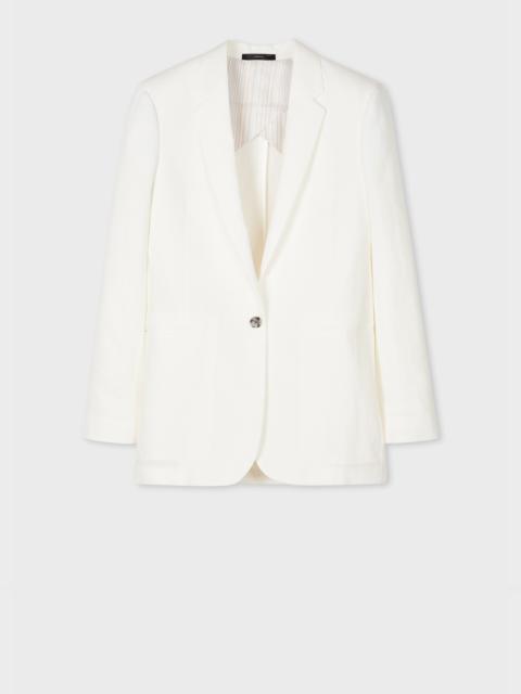 Women's Ivory Linen Blazer