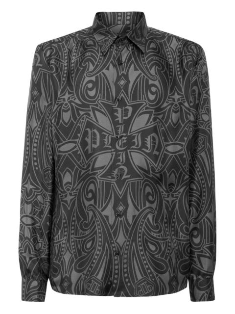 paisley-print cross shirt