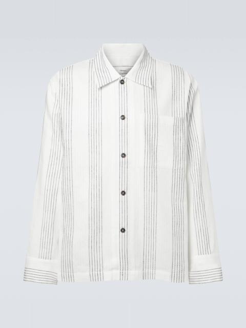 Kantha striped cotton overshirt
