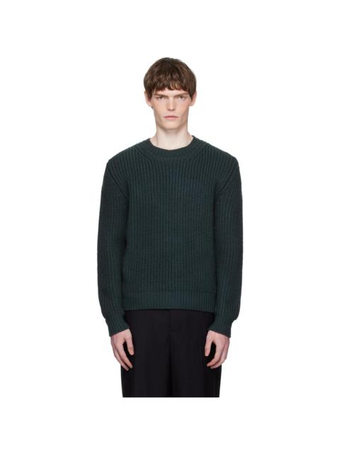 Blue Cashmere Wool Half Stitch Sweater