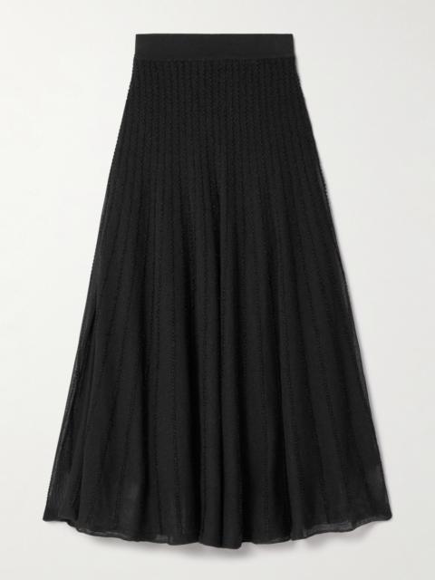 Dawn Pointelle-knit Midi Skirt