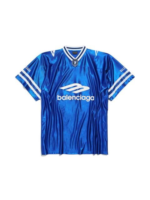 Men's 3b Football V-neck T-shirt Oversized in Royal Blue/white