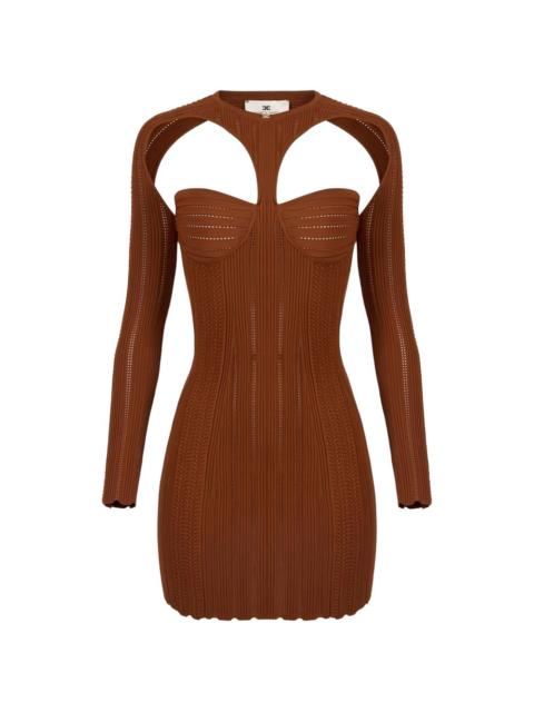 openwork shrug knit mini dress