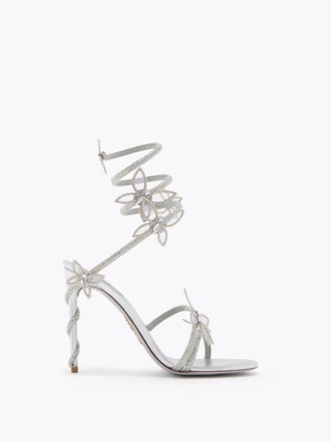 MARGOT MIRRORED SILVER SANDAL WITH BUTTERFLIES 105