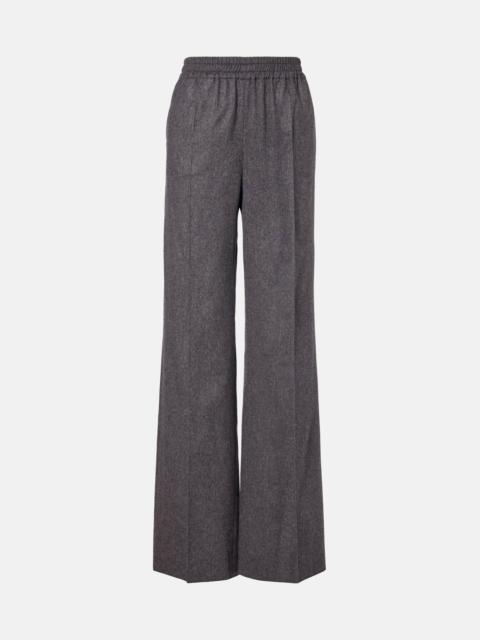 High-rise wool and cashmere wide-leg pants