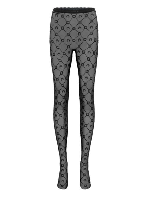 Marine Serre Moon-embroidered Mesh Tights
