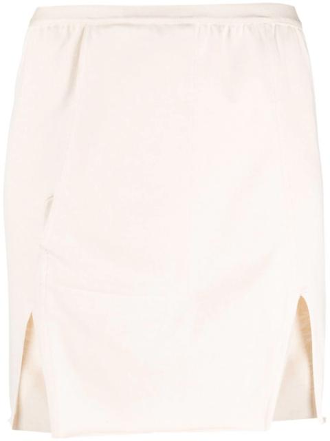 front-slit mini skirt