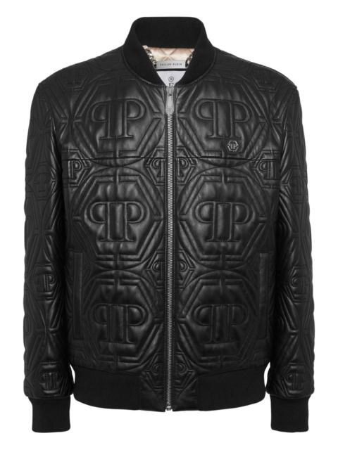 embossed bomber jacket