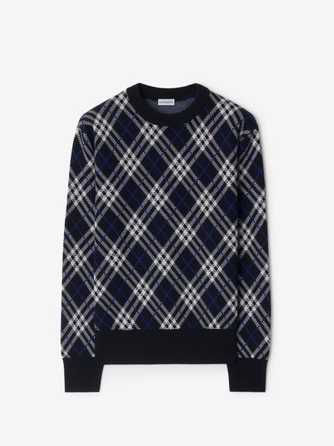 Check Wool Blend Sweater