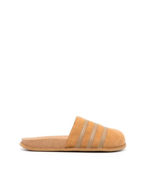 striped suede slippers