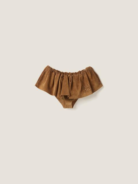 【日本入手困難】ミュウミュウ Nappa leather skirt スカート ブラック ナッパレザー スカート | Miu Miu
