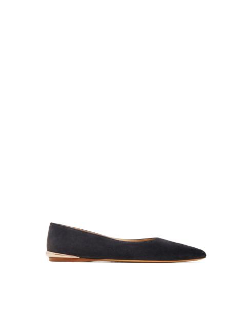 Fleur Ballerina Flat Shoe in Charcoal Suede