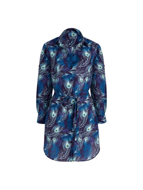 Women Cotton Voile and Silk Shirt Dress Eyes of the wind
