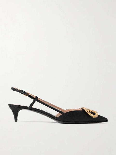 Vlogo 40 moire slingback pumps Black