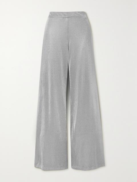 Michelle Metallic Knitted Wide-leg Pants