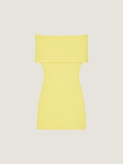 OFF-THE-SHOULDER MINI DRESS IN WOOL