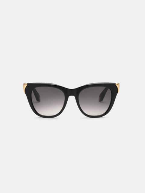 Sunglasses with feminine cat-eye and feng on sides